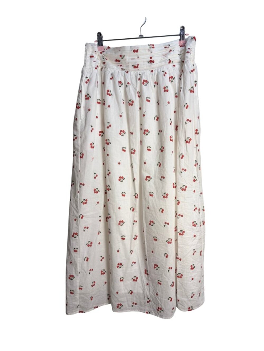 Copper Key White Cherry Print Maxi Skirt Size L